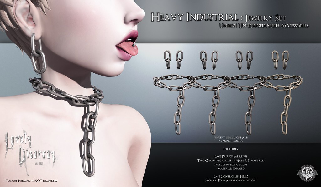 Lovely Disarray - Heavy Industrial : Jewelry Set [Unisex] @ Bodyfy - SecondLifeHub.com