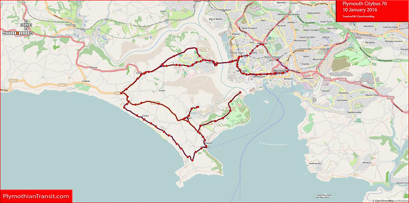 2016 01 10 Plymouth Citybus Route-70 Map.jpg