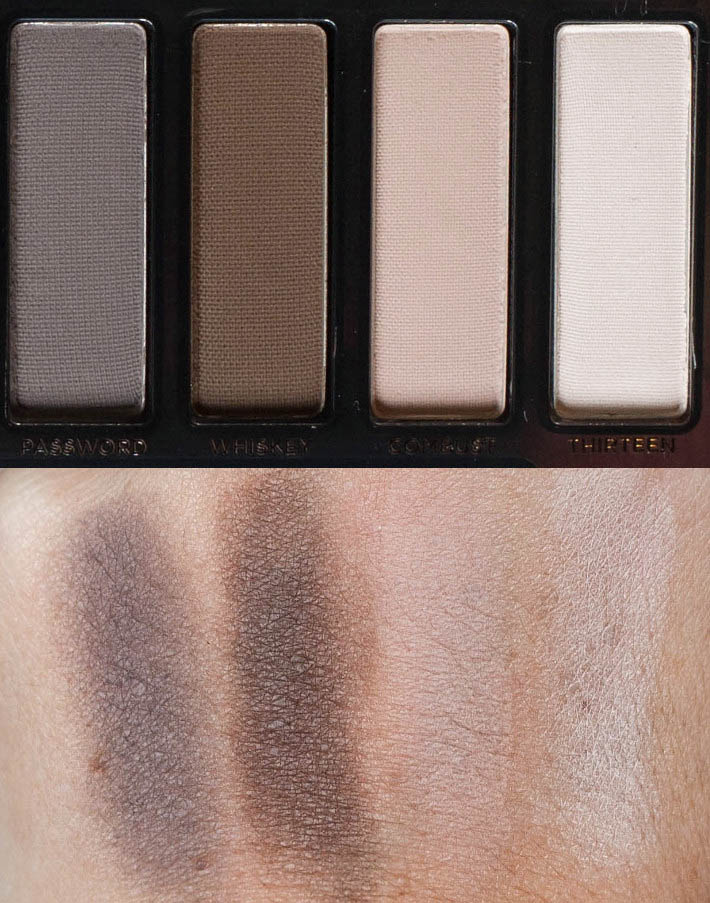 Urban Decay Smoky palette swatches