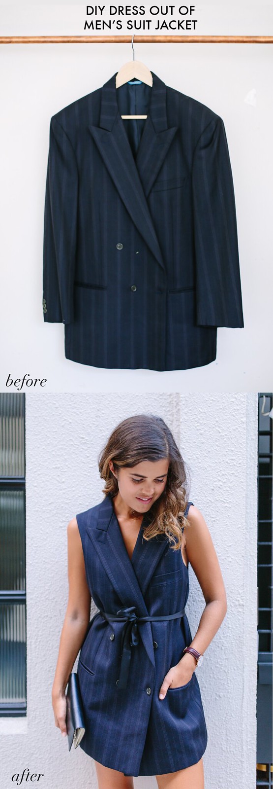 Turn a Suit Jacket Into a Dress