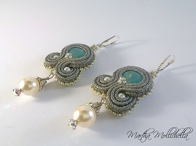 Soutache earrings handmade in Italy soutache jewelry by Martha Mollichella