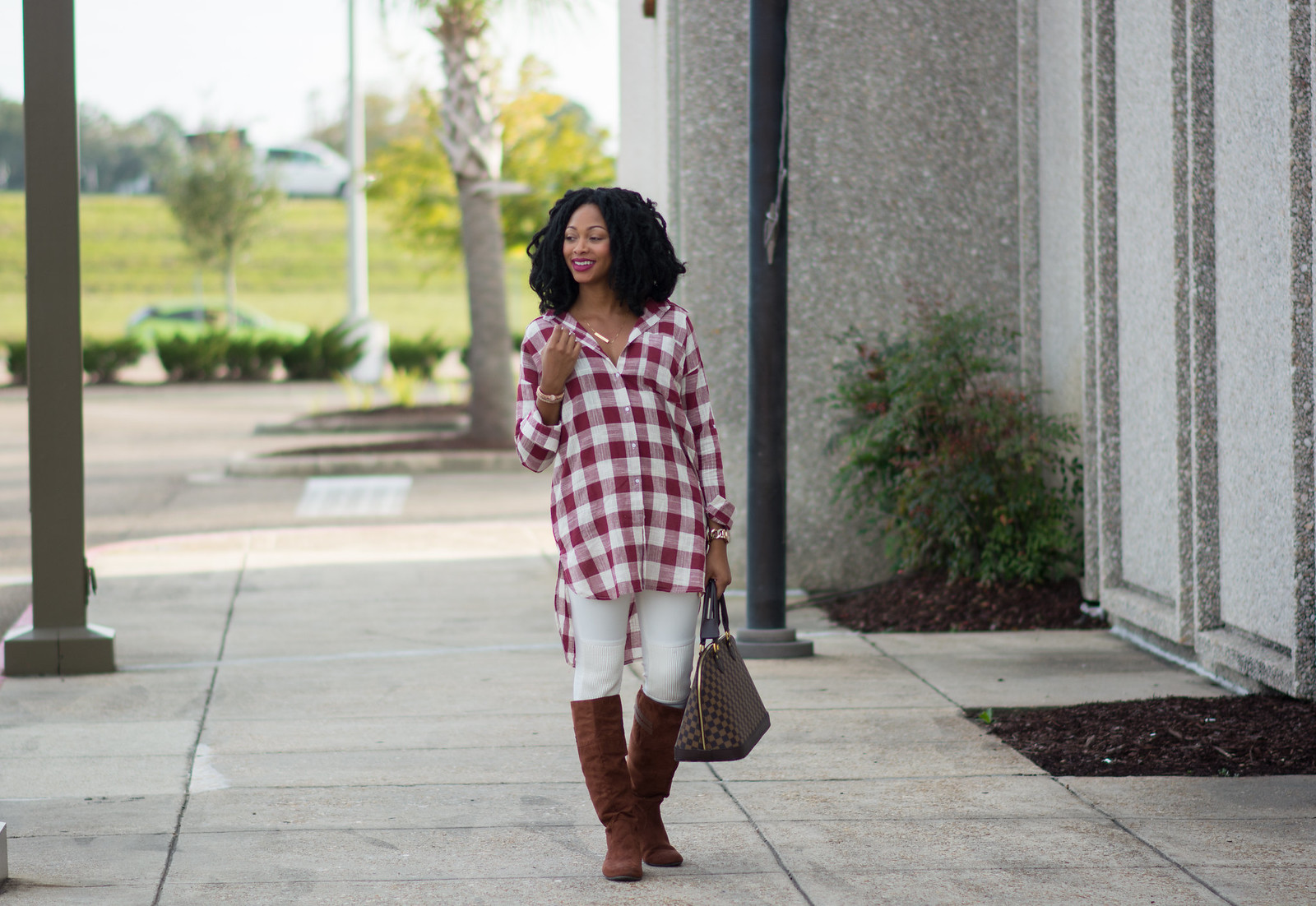 oversized gingham top