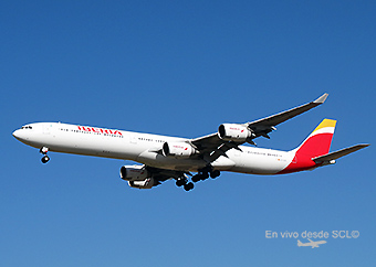 Iberia A340-600 new colors on final (RD)