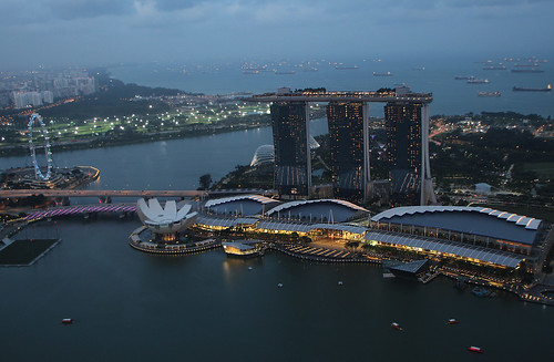 singapore city panoramic view marinabaysands one 1 altitude 1altitude rooftop bar dusk
