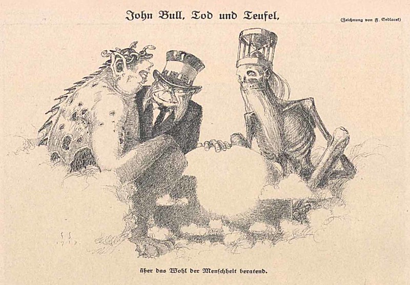 Franz Sedlacek - John Bull , Death and the Devil, 1917