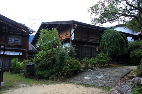 mountains building heritage rain japan architecture town asia post valley historical tsumago kiso