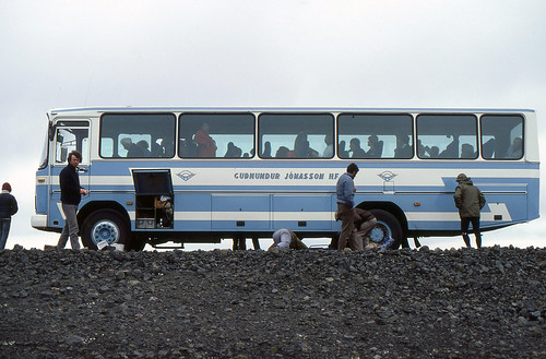 kodachrome transparency iceland 1984 july bus breakdown