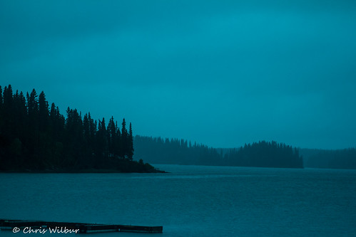 park blue summer lake canada water rain night clouds forest evening dock paint dusk canadian manitoba hour shield northern raining nightfall boreal provincial