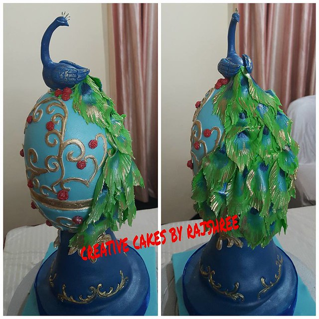 Peacock Wedding Cake by Rajshree Panchal of Creative Cakes