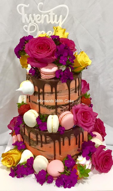 Semi Naked Drip Cake by Moments With Cake