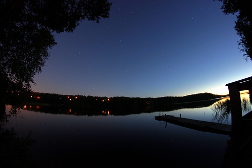 lake reflection finland stars saimaa ruokolahti southkarelia