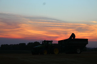 Sunsets and grain carts.