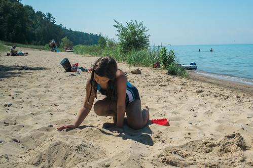 Making sandcastles.