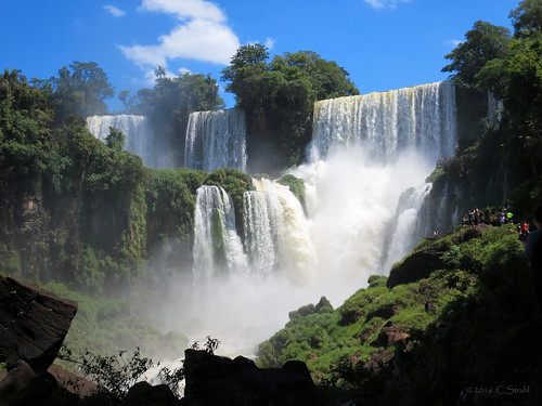 southamerica argentina iguazufalls iguazunationalpark iguazuriver inferiorwalk overlook people falls waterfalls majestic water scenery landscape