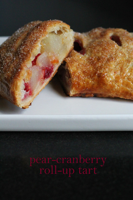 pear-cranberry roll-up tart