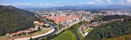 europe slovenia celje trainstation castle celjecastle cityscape holiday landscape