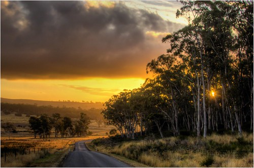australia tasmania midlands andover landscape countryside tasmaniancountryside tasmanianscenery clouds sunset trees mood hdr road scene scenery trainsintasmania stevebromley canoneos550d ef35350mm13556lusm