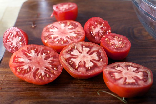 grating a few tomatoes