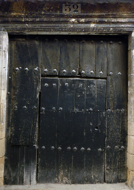Spanish Wooden Door with Metal Decorations