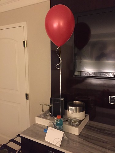 Balloon, card and gatorade from the Bellagio.