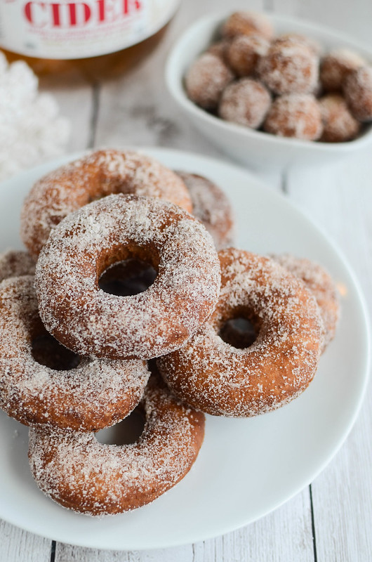 Apple Cider Doughnuts - yummy cake doughnuts made with apple cider and covered in cinnamon sugar!