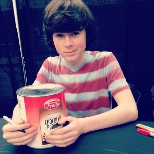 Chandler Riggs Will Be Signing Pudding For a Long Time