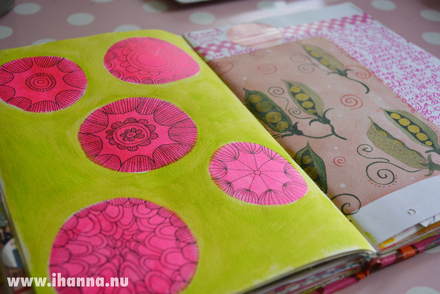 Art Journal Spread: I Love Neon Pink - by @iHanna // Copyright Hanna Andersson