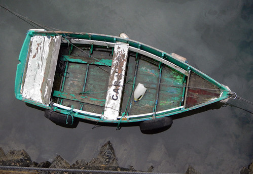 A rowboat in Luarca, Spain