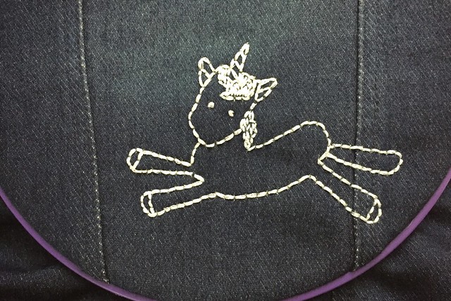 Unicorn Embroidery WIP