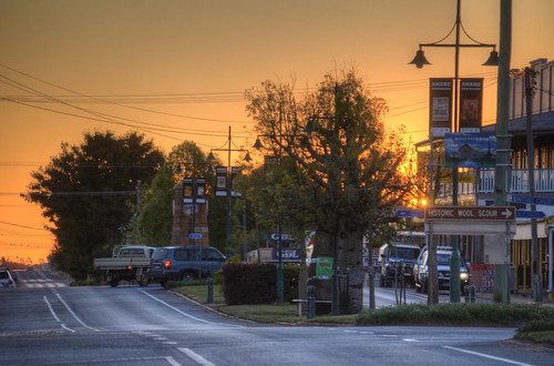 sunset outback streetscape hdr