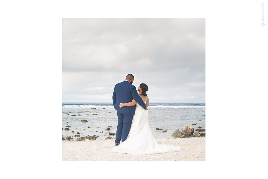 A Moment Alone. couple wedding portrait, sunset, Matavera, Rarotonga coastline