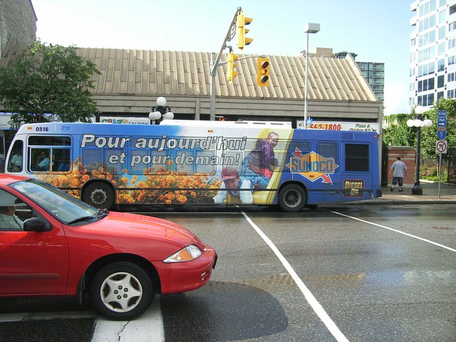 An STO Novabus with a Sunoco ad on it.