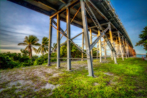 ocean park bridge metal sunrise honda palms keys state florida coconut bahia hdr