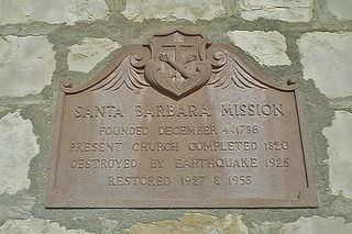 Santa Barbara - Santa Barbara Mission plaque