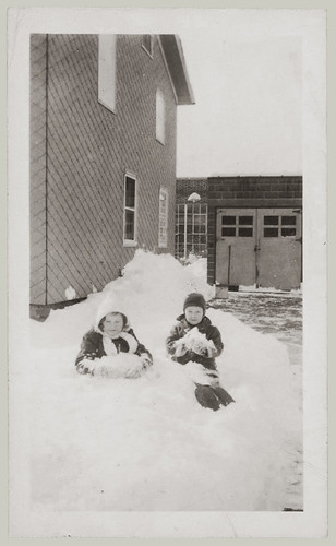 Two children in the snow