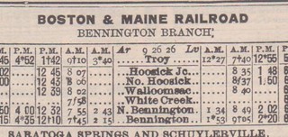 BandM Bennington Branch 1926 Schedule