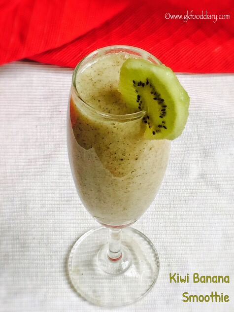 Kiwi Banana Smoothie for Babies, Toddlers and Kids
