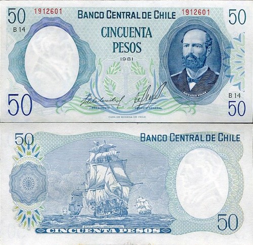 50 Pesos Čile 1975-81