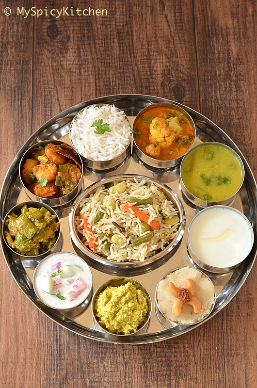 A platter of Telangana Food or a Thali as we call in India and it includes an entire meal.   