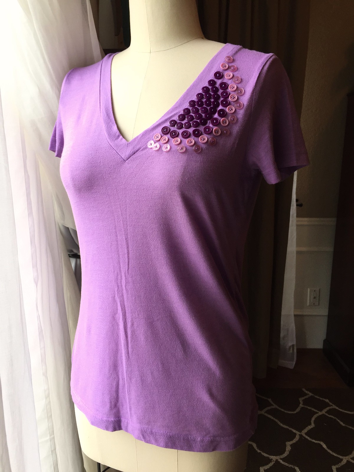 Button-Embellished Tee - After