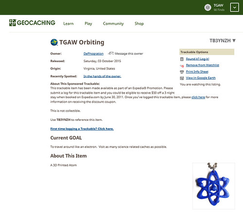 Geocaching and 3D Printing - TGAW Orbiting