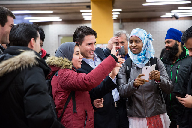 Prime Minister-designate Justin Trudeau meets Papineau constituents. October 20, 2015.