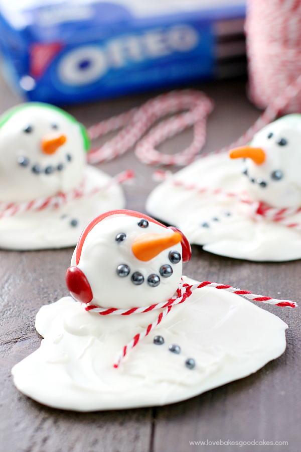Melting Snowman OREO Cookie Balls | Love Bakes Good Cakes