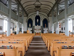 Interior, looking towards the front of church