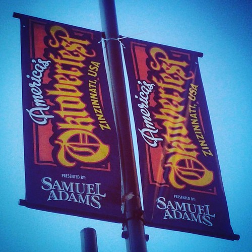 They have the banners up for #OktoberFestZinzinnati in downtown Cincinnati! #Hooray!!!