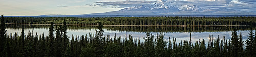 travel panorama usa mountain lake snow reflection tree nature alaska landscape us unitedstates shape 2011 coppercenter