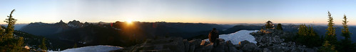 panorama mountain sunrise pano hike rainier cascades mtrainier granitemountain