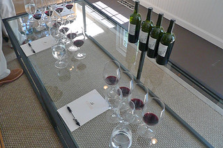 Blackbird Vineyards - Wine tasting setup