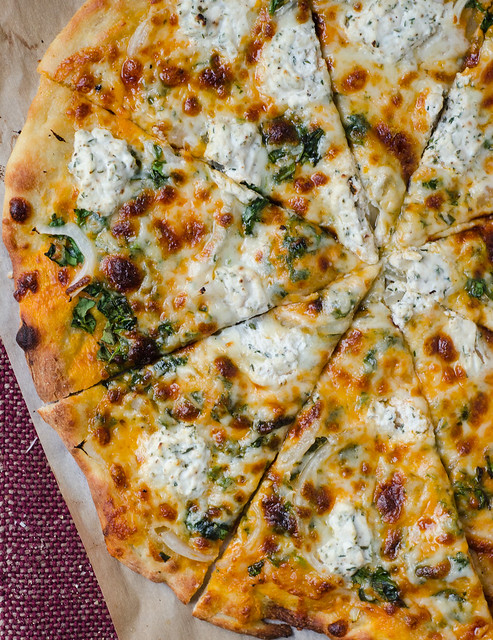 Creamy Pumpkin Pizza with Truffled Gouda and Herbed Ricotta