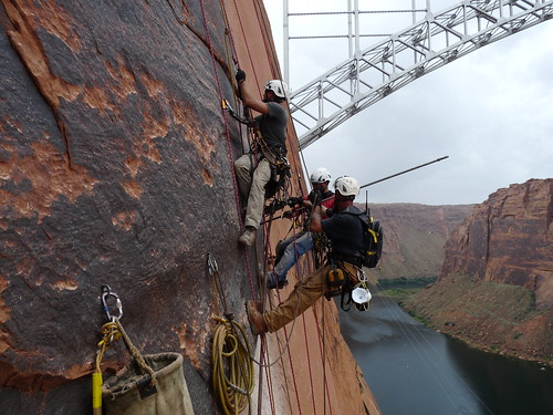 High-scalers on the canyon wall near Glen Canyon Dam.